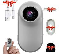 Camic Thumb Motion Camera, 1080p Mini Action Camera High Clear Sports Recorder Camera Waterproof with Screen Support Photo/Video/Playback Loop (White(No Card))