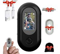 Camic Thumb Motion Camera, 1080p Mini Action Camera High Clear Sports Recorder Camera Waterproof with Screen Support Photo/Video/Playback Loop (Black(No Card))