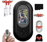 Camic Thumb Motion Camera, 1080p Mini Action Camera High Clear Sports Recorder Camera Waterproof with Screen Support Photo/Video/Playback Loop (Black with 64G Card)