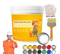 Camic Waterproof Water-Based Epoxy Floor Paint, Water Garage Floor Paint, Quick-Dry Anti-Slip Water-Based Floor Paint, Anti-Slip Concrete Floor Paint for Roof and Floor (White, 1000g)