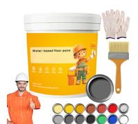 Camic Waterproof Water-Based Epoxy Floor Paint, Water Garage Floor Paint, Quick-Dry Anti-Slip Water-Based Floor Paint, Anti-Slip Concrete Floor Paint for Roof and Floor (Dark Gray, 300g)