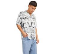 JACK & JONES Jjguru T-Shirt Monochrome AOP Resort SS Chemise, Cloud Dancer, S Homme