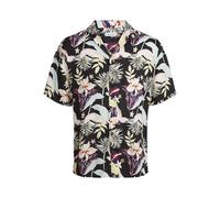JACK & JONES Jjjeff T-Shirt Floral AOP Resort SS Chemise, Noir, L Homme