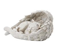 Camidy Pet Memorial Statue, Pet Loss Gifts, Pet Memorial Stone Tombstone Grave Maker Cat Sleeping in Angle Wing Statue Sympathy Gift