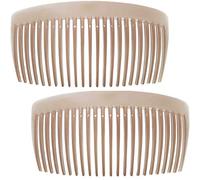 Camila Paris CP2912 Peignes français latéraux larges incurvés, couleur nude, peignes décoratifs pour chignon, pinces à cheveux à forte tenue pour femmes, antidérapants, fabriqués en France