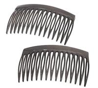 Camila Paris CP3113 Lot de 2 peignes à cheveux français, courbés gris, flexibles et durables, pinces à cheveux solides pour femme, ne glissent pas, accessoires de cheveux fabriqués en France