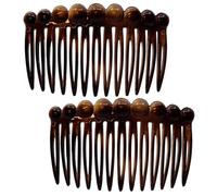 Camila Paris CP33/2 Lot de 2 Peignes Côté Cheveux FRANCAIS COQUE DE Tortue Souple Durable Cellulose Pinces à Cheveux Forte Tenue pour Femmes Accessoires Cheveux Filles Fabriqué en France