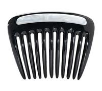 Camila Paris CP3769 Peigne à cheveux français petit arrondi noir et perle, peignes à cheveux français torsadés, pinces à cheveux forte tenue pour chignon chignon, accessoires de coiffure pour filles,