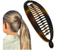 Camila Paris - Peigne à cheveux à pince banane - Porte-queue de cheval pour fille - Emboîtables - Accessoires de cheveux tendance - Durable et coiffant - Fabriqué en France écaille de tortue 4.5"