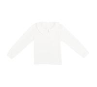 Camilife Haut à Manches Longues T-Shirt pour bébé Fille garçon en Coton Blanc Peter Pan Col boutonné Doux élastique Taille du Fabricant 100