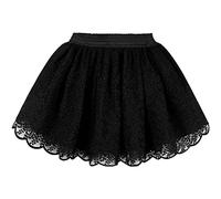 CAMILIFE Princesse Tutu Jupe Large Élastique Mode Jupe Courte avec Broderie Florale - Noir Taille du Fabricant 120