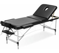 Camilla De Massage Professionnel, Lit De Spa pour Tatouage du Visage, Table De Salon Pliable 3 Couches avec Cuir en PVC, Table De Beauté Pliable en Aluminium, avec Boîtier De T