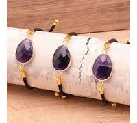 Camille Ambiance Nature Attitude Zen : 1 Bracelet cordon réglable améthyste Brésil qualité A