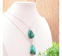 Camille Ambiance Nature Attitude ZEN : 1 PENDENTIF PIERRE ROULÉE MALACHITE A 30 À 40MM