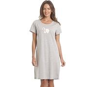 Camille and Print - Chemise de nuit en coton doux pour l’été - Gris - 48