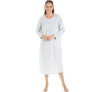 Camille Chemise de Nuit Classique à Manches Longues en Polaire Douce à Pois