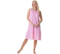 Camille Chemise de nuit sans manches 100 % coton avec imprimé à pois - Nuisette confortable et respirante pour femme avec panneau de poitrine floral élégant - Chemise de nuit élégante en coton pour