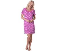 Camille Chemises De Nuit D’été en Coton Doux pour Femmes 38-40 Pink Polka Dot