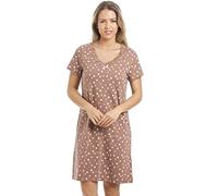 Camille Chemises De Nuit D’été en Coton Doux pour Femmes 42-44 Brown Polka Dote