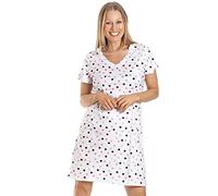 Camille Chemises De Nuit D’été en Coton Doux pour Femmes 42-44 Polka Dot