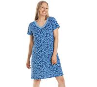 Camille Chemises De Nuit D’été en Coton Doux pour Femmes 46-48 Blue Animal