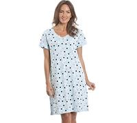 Camille Chemises De Nuit D’été en Coton Doux pour Femmes 46-48 Blue Polka Dot