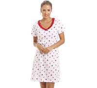 Camille Chemises De Nuit D’été en Coton Doux pour Femmes 46-48 White Heart