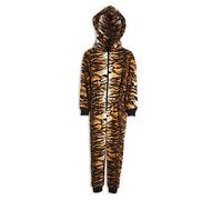Camille Childrens Animal Print Onesie Pyjama Sets 12-14 Years Gold Tiger