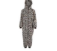Camille Childrens Animal Print Onesie Pyjama Sets 6-8 Years Brown Snow Leopard