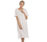 Camille Classic Floral Print Jersey Coton, Chemise De Nuit en Coton 46-48 Pink