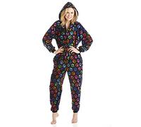 Camille Combinaison Pyjama Motif Pattes de Chien colorées Femme 42/44 Rainbow Paw Print Black