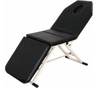Camille De Massage, Portable, Pliable, 4 Sections, Idéal pour Salons De Beauté Et Spa, Capacité Statique De 250 Kg (Noir).
