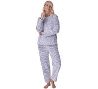 Camille Ensemble de pyjama 2 pièces super doux pour femme - Ensemble pyjama en polaire épaisse - Manches longues avec taille élastique pour un confort et une chaleur ultimes, gris, 42-44