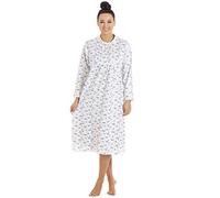 Camille Femme Poids Lourd Manches Longues 100% Coton Jersey Chemise De Nuit 46-48 Blue