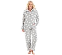 Camille Femme Veste de Lit Multicolore en Polaire Douce - Veste de Nuit Confortable avec Boutons et Poches - Confortable et Moderne