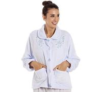 Camille Femme Veste de Lit Multicolore en Polaire Douce - Veste de Nuit Confortable avec Boutons et Poches - Confortable et Moderne