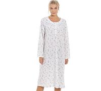 Camille Femmes Bleu Rose Impression Chemise De Nuit à Manches Longues 46-48