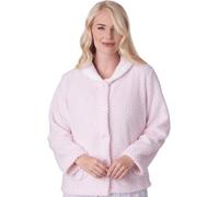 Camille Femmes Supersoft Polaire Lit Veste - Luxe Col Chaud Sommeil Haut - Boutonné & À Manches Longues pour Un Confort Et Une Chaleur Ultimes 50-52 Pink