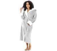 Camille Peignoir à Capuche Doublé De Sherpa De Luxe pour Femme Peignoir à Capuche Doublé De Sherpa De Luxe à Poils Longs - Manches Longues, Fermeture à La Ceinture Et Poches Avant 42-44 Light