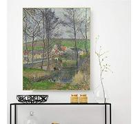 Camille Pissarro Les rives de la Viosne à Osny par temps gris, hiver, 1883 Toile Peinture à l'huile Décor Décoration de la maison 30x40cm (12x16inch) Sans cadre