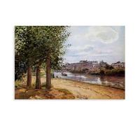 Camille Pissarro - Pontoise Banks of The Oise Poster Impression pour chambre d'adolescent garçon Art mural sur toile sans cadre 30,5 x 45,7 cm