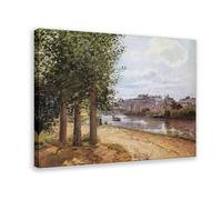 Camille Pissarro - Pontoise Banks of The Oise Poster Impression sur toile pour chambre d'adolescent garçon Art mural Peinture sur toile Cadre 40,6 x 61 cm