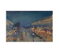 Camille Pissarro The Boulevard Montmartre la nuit Impression sur toile Décoration murale moderne pour chambre à coucher 40 x 60 cm
