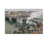 Camille Pissarro - The Pont Boieldieu, Rouen, Poster pour chambre Esthétique sur toile sans cadre 61 x 91,4 cm