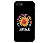 Camille Prénom personnalisé Beautiful Day Texte ondulé rétro Coque pour iPhone SE (2020) / 7 / 8