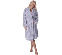 Camille Robe De Chambre en Molleton Super Doux pour Femmes - Peignoir Moelleux à Col Châle - Manches Longues, Fermeture à La Ceinture Et Poches Avant 46-48 Grey