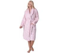 Camille Robe De Chambre en Molleton Super Doux pour Femmes - Peignoir Moelleux à Col Châle - Manches Longues, Fermeture à La Ceinture Et Poches Avant 38-40 Pink