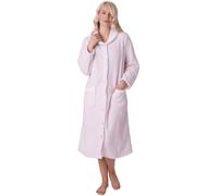 Camille Robe De Chambre Polaire Super Douce pour Femmes - Peignoir Boutonné - Manches Longues Et Poches Latérales pour Un Confort Et Une Chaleur Ultimes 38-40 Pink