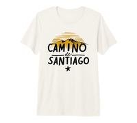 Camino de Santiago Rétro Coucher de Soleil Espagne T-Shirt Haut de Gamme