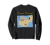 Camino Frances 2026 Carte du pèlerin de Saint-Jacques-de-Compostelle Sweatshirt